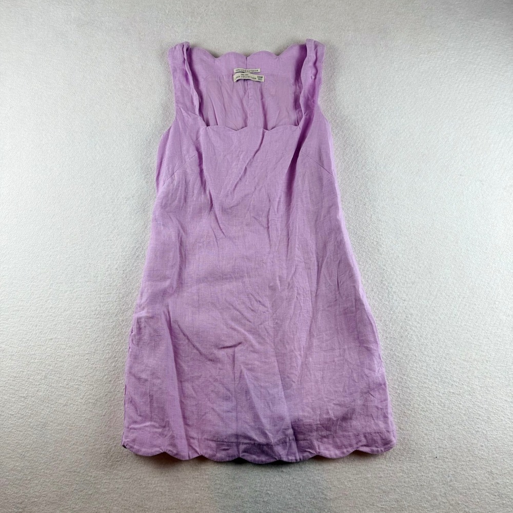 Abercrombie & Fitch Purple Linen Scalloped Square Neck Mini Dress XXSP